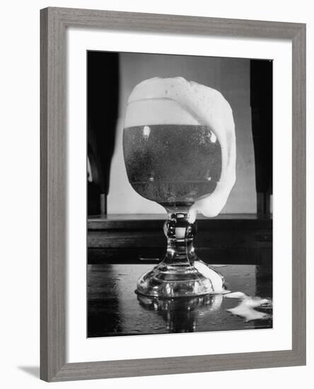 Fancy Glass Overflowing with Beer-Frank Scherschel-Framed Photographic Print