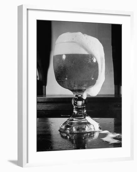 Fancy Glass Overflowing with Beer-Frank Scherschel-Framed Photographic Print