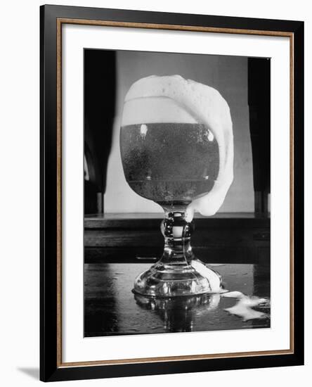 Fancy Glass Overflowing with Beer-Frank Scherschel-Framed Photographic Print