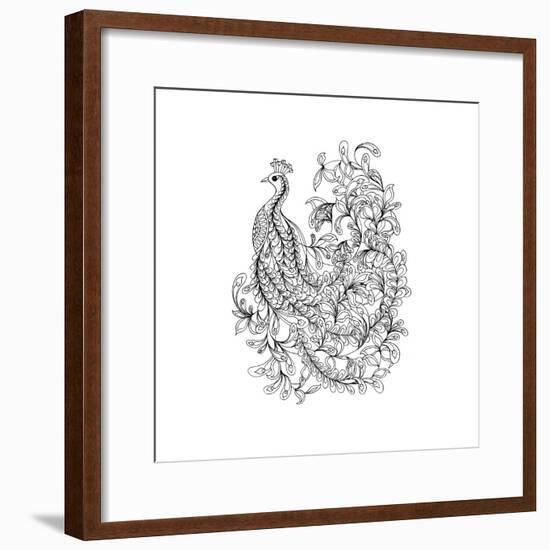 Fancy Peacock-The Tangled Peacock-Framed Giclee Print