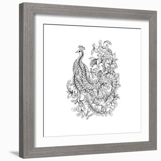 Fancy Peacock-The Tangled Peacock-Framed Giclee Print