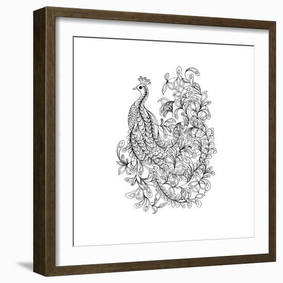 Fancy Peacock-The Tangled Peacock-Framed Giclee Print