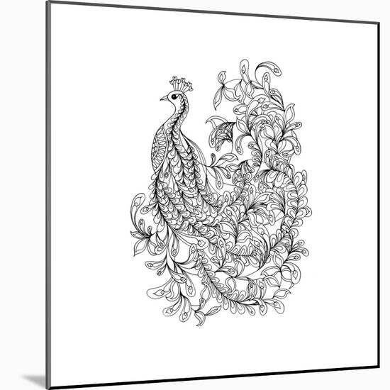 Fancy Peacock-The Tangled Peacock-Mounted Giclee Print