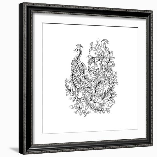 Fancy Peacock-The Tangled Peacock-Framed Giclee Print