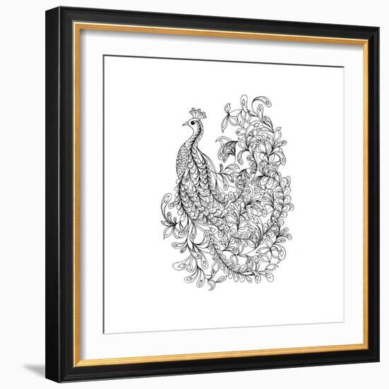 Fancy Peacock-The Tangled Peacock-Framed Giclee Print