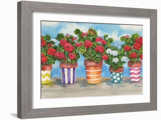 Fancy Pots Geraniums-Paul Brent-Framed Premium Giclee Print