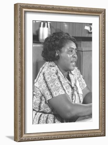 Fannie Lou Hamer, African-American Civil Rights Leader in 1964-null-Framed Photo