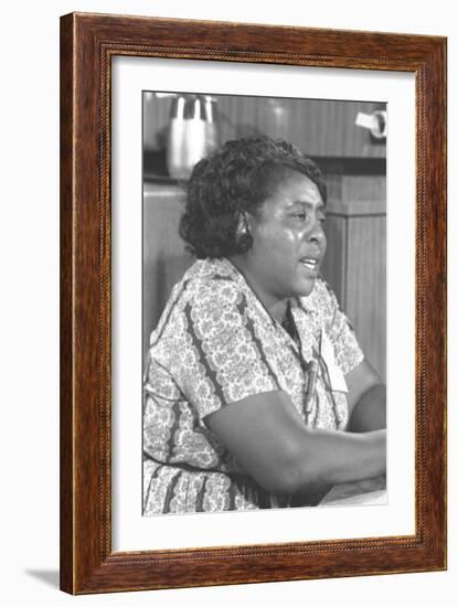 Fannie Lou Hamer, African-American Civil Rights Leader in 1964-null-Framed Photo