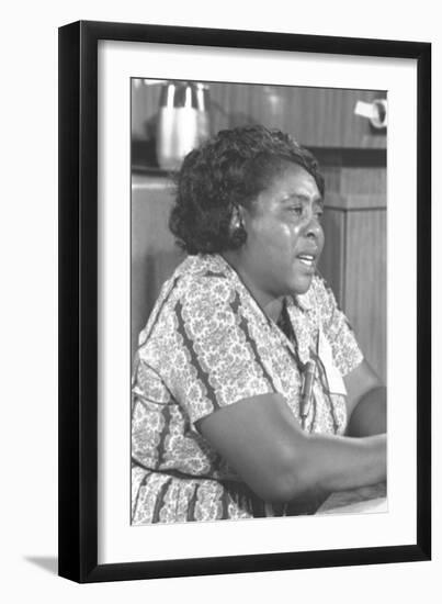 Fannie Lou Hamer, African-American Civil Rights Leader in 1964-null-Framed Photo