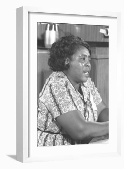 Fannie Lou Hamer, African-American Civil Rights Leader in 1964-null-Framed Photo