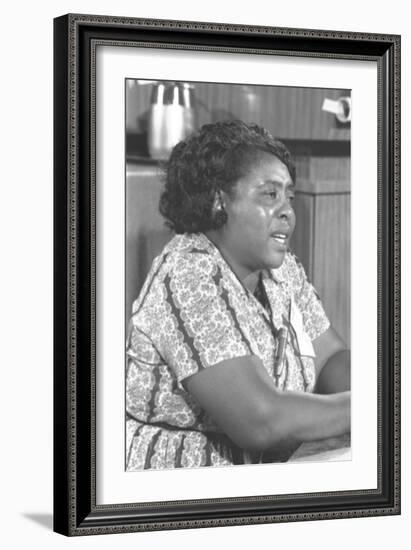 Fannie Lou Hamer, African-American Civil Rights Leader in 1964-null-Framed Photo