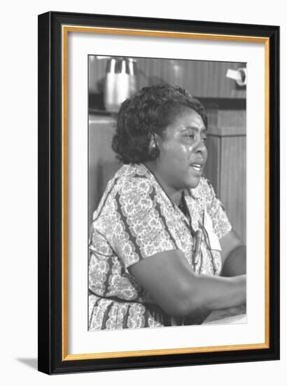 Fannie Lou Hamer, African-American Civil Rights Leader in 1964-null-Framed Photo