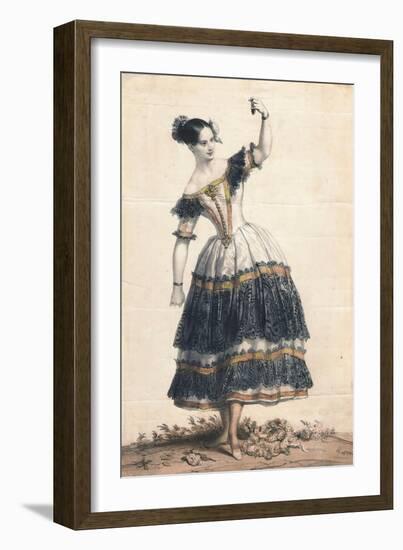 Fanny Elssler as Florinda in the Dance La Cachucha (Ballet Le Diable Boiteu), 1836-Achille Devéria-Framed Giclee Print