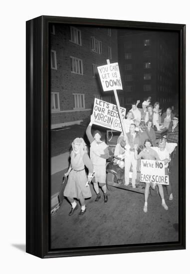 Fans at the Minnesota- Iowa Game and Football Weekend, Minneapolis, November 1960-Francis Miller-Framed Premier Image Canvas