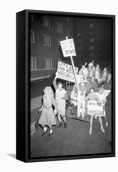 Fans at the Minnesota- Iowa Game and Football Weekend, Minneapolis, November 1960-Francis Miller-Framed Premier Image Canvas