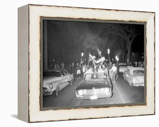 Fans at the Minnesota- Iowa Game and Football Weekend, Minneapolis, November 1960-Francis Miller-Framed Premier Image Canvas