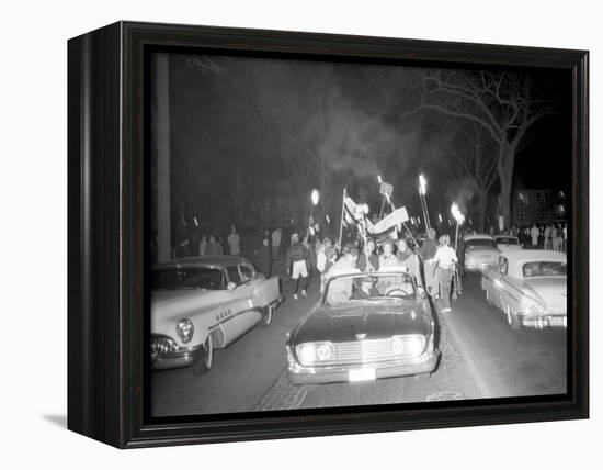 Fans at the Minnesota- Iowa Game and Football Weekend, Minneapolis, November 1960-Francis Miller-Framed Premier Image Canvas