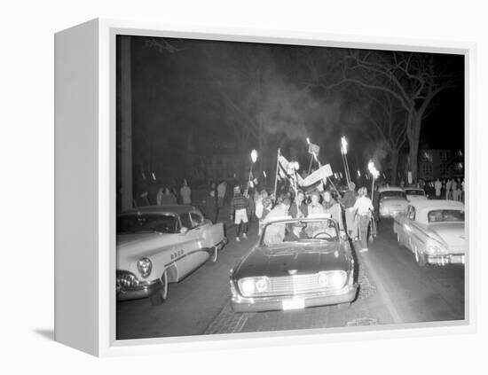 Fans at the Minnesota- Iowa Game and Football Weekend, Minneapolis, November 1960-Francis Miller-Framed Premier Image Canvas