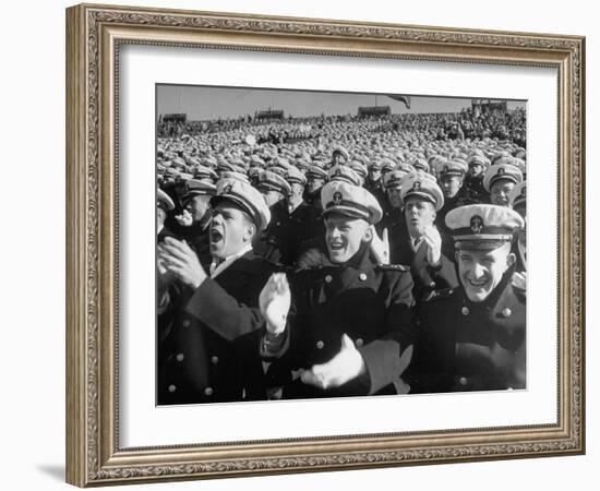 Fans Cheering at the Army-Navy Football Game-Ralph Morse-Framed Photographic Print