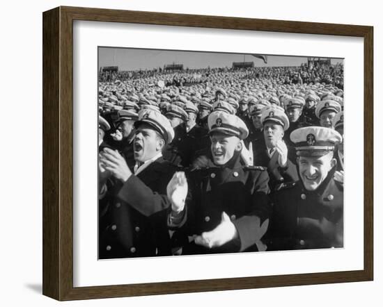 Fans Cheering at the Army-Navy Football Game-Ralph Morse-Framed Photographic Print