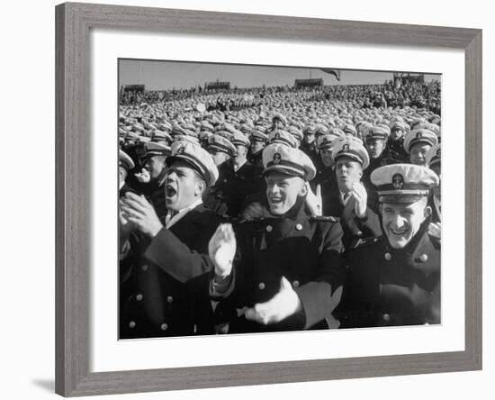 Fans Cheering at the Army-Navy Football Game-Ralph Morse-Framed Photographic Print