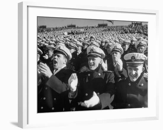 Fans Cheering at the Army-Navy Football Game-Ralph Morse-Framed Photographic Print