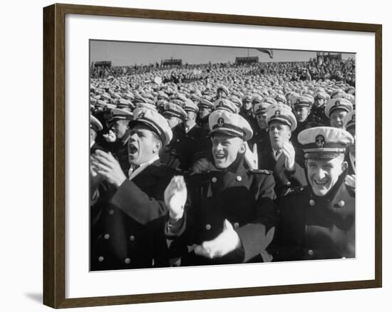 Fans Cheering at the Army-Navy Football Game-Ralph Morse-Framed Photographic Print