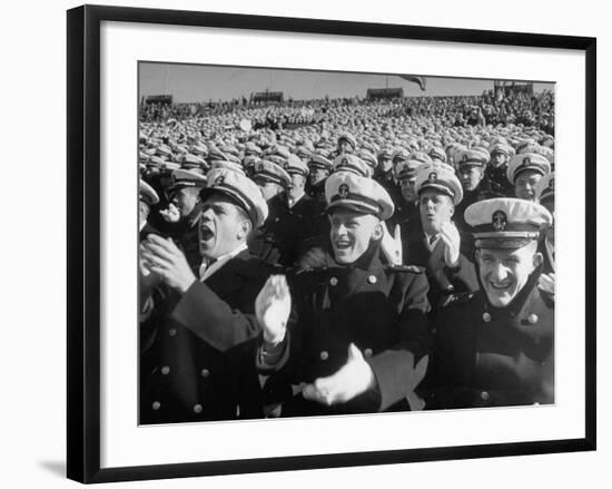 Fans Cheering at the Army-Navy Football Game-Ralph Morse-Framed Photographic Print