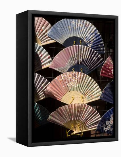 Fans for Sale at a Market Stall, Kyoto Prefecture, Japan-null-Framed Premier Image Canvas