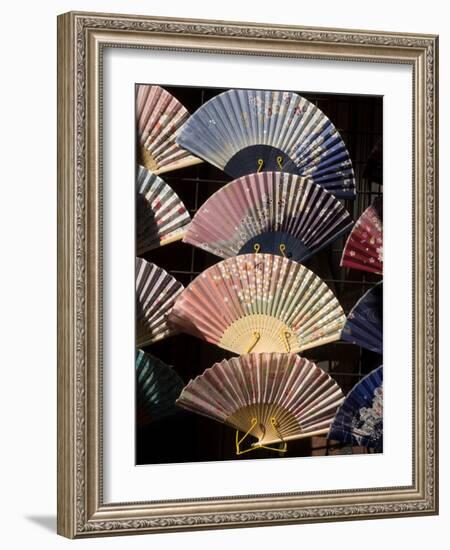 Fans for Sale at a Market Stall, Kyoto Prefecture, Japan-null-Framed Photographic Print