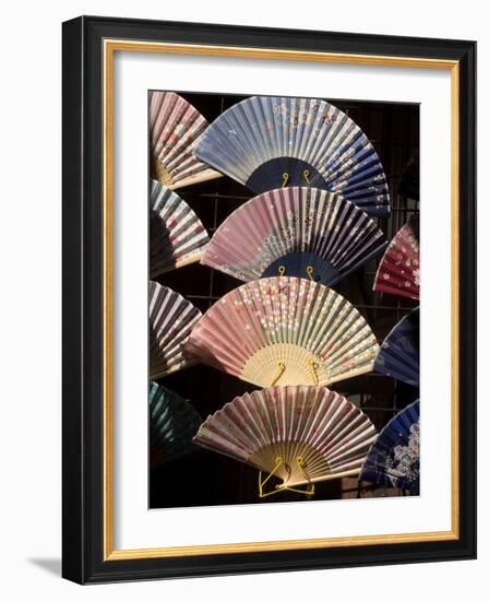 Fans for Sale at a Market Stall, Kyoto Prefecture, Japan-null-Framed Photographic Print