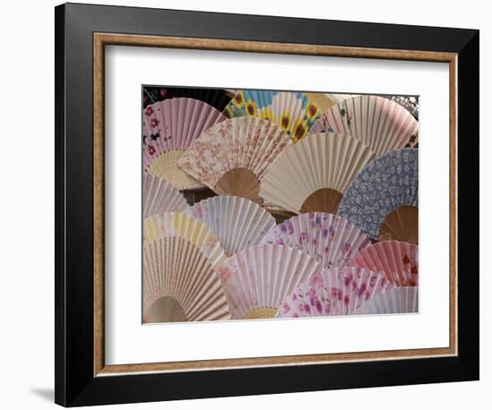 Fans for Sale at a Market Stall, Kyoto Prefecture, Japan-null-Framed Photographic Print