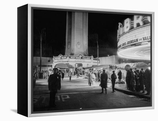 Fans Gathering around the Thearters for the New Premiere-Peter Stackpole-Framed Premier Image Canvas