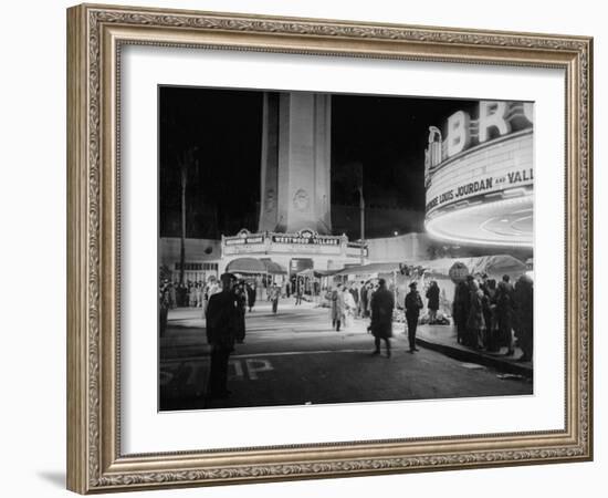 Fans Gathering around the Thearters for the New Premiere-Peter Stackpole-Framed Photographic Print