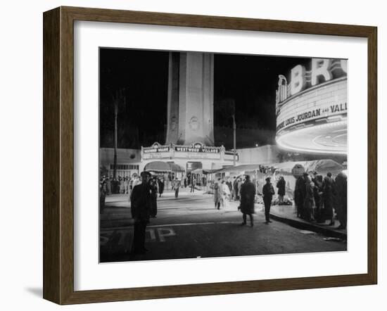 Fans Gathering around the Thearters for the New Premiere-Peter Stackpole-Framed Photographic Print