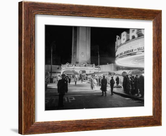 Fans Gathering around the Thearters for the New Premiere-Peter Stackpole-Framed Photographic Print