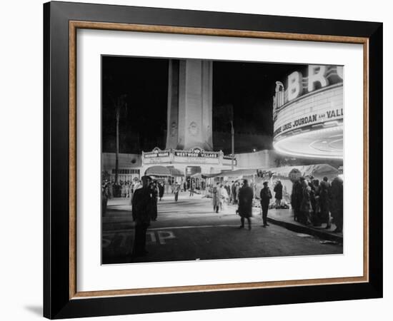 Fans Gathering around the Thearters for the New Premiere-Peter Stackpole-Framed Photographic Print