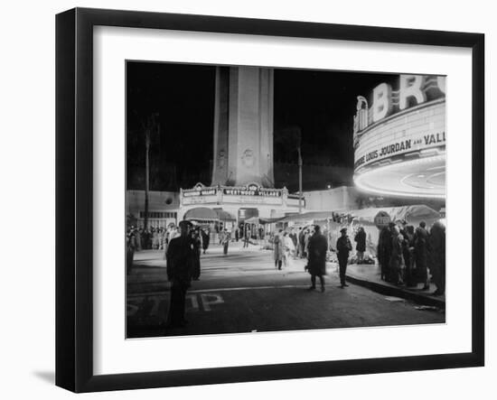 Fans Gathering around the Thearters for the New Premiere-Peter Stackpole-Framed Photographic Print