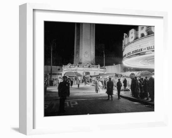 Fans Gathering around the Thearters for the New Premiere-Peter Stackpole-Framed Photographic Print