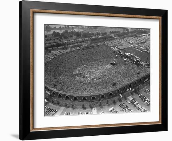 Fans Jam Philadelphia's Jfk Stadium During the Live Aid Concert-null-Framed Photographic Print