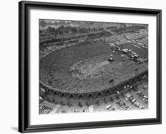 Fans Jam Philadelphia's Jfk Stadium During the Live Aid Concert-null-Framed Photographic Print