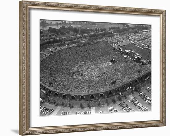 Fans Jam Philadelphia's Jfk Stadium During the Live Aid Concert-null-Framed Photographic Print