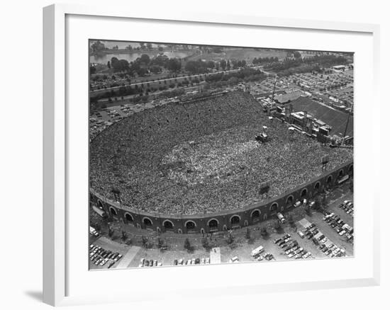 Fans Jam Philadelphia's Jfk Stadium During the Live Aid Concert-null-Framed Photographic Print