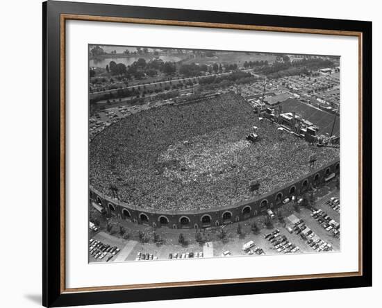 Fans Jam Philadelphia's Jfk Stadium During the Live Aid Concert--Framed Photographic Print