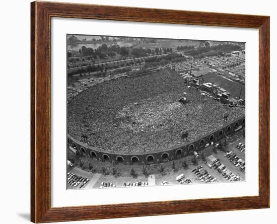 Fans Jam Philadelphia's Jfk Stadium During the Live Aid Concert-null-Framed Photographic Print