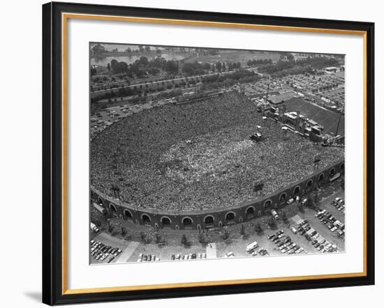 Fans Jam Philadelphia's Jfk Stadium During the Live Aid Concert-null-Framed Photographic Print