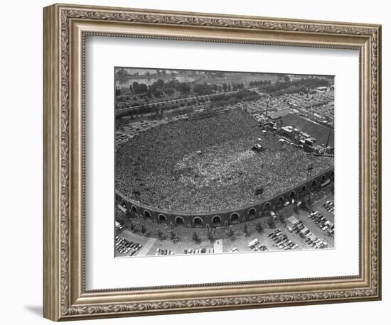 Fans Jam Philadelphia's Jfk Stadium During the Live Aid Concert-null-Framed Photographic Print