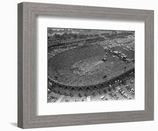 Fans Jam Philadelphia's Jfk Stadium During the Live Aid Concert-null-Framed Photographic Print