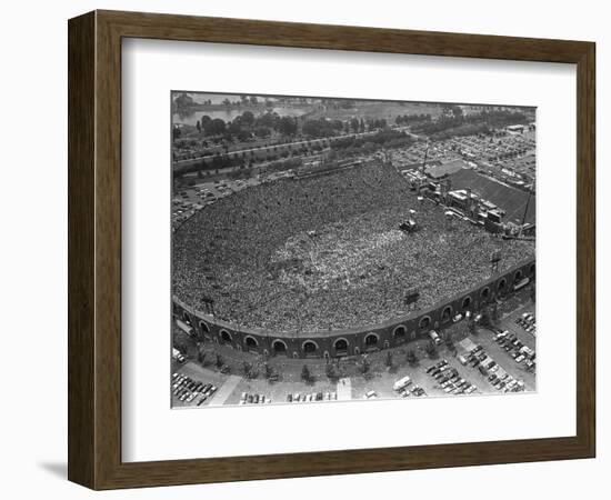 Fans Jam Philadelphia's Jfk Stadium During the Live Aid Concert-null-Framed Photographic Print