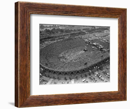 Fans Jam Philadelphia's Jfk Stadium During the Live Aid Concert-null-Framed Photographic Print